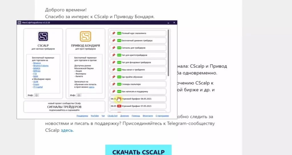 сайт разработчиков СиСкальпа
