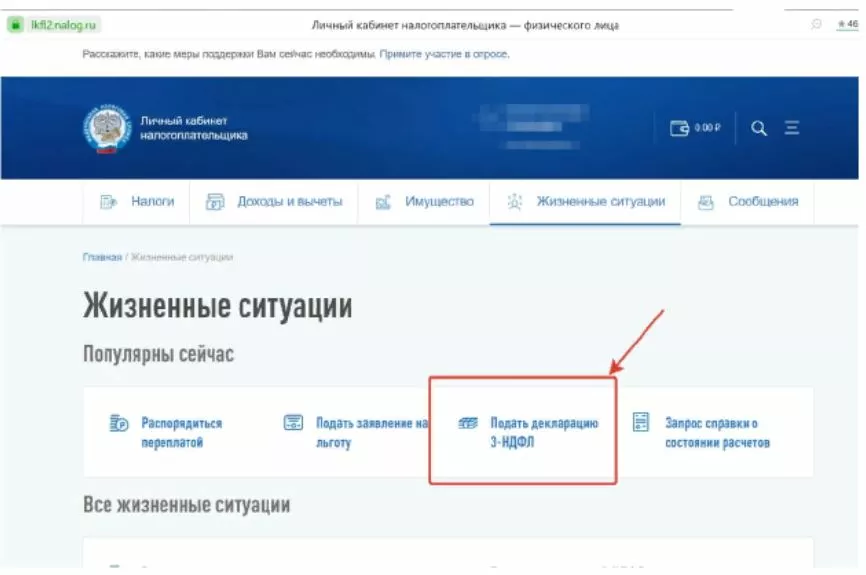 Личный кабинет налогоплательщика подать декларацию 3-НДФЛ