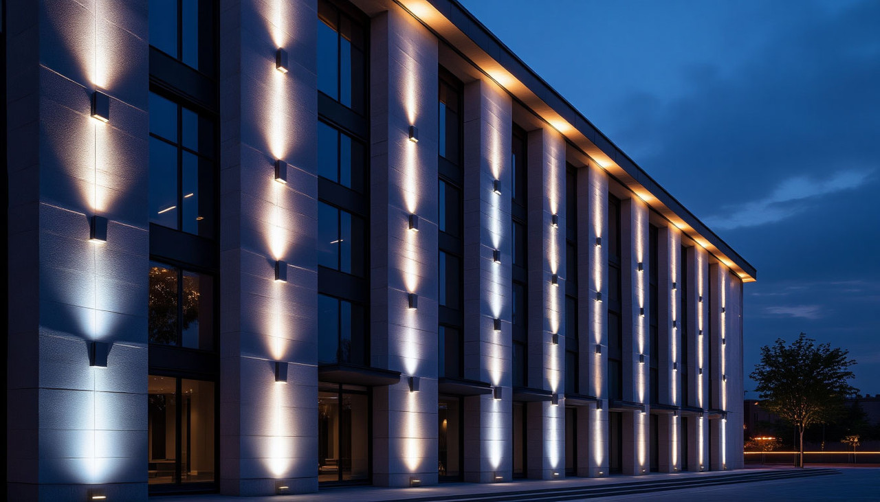 Применение двунаправленных светильников в архитектурной подсветке зданий